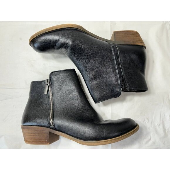 Kensie Ghita Women’s Black Leather Ankle Boots with Side Zip Size 8.5 M - Picture 7 of 12